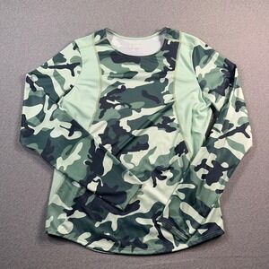 Simms Camouflage Long Sleeve Performance Shirt Womans L Green Fishing Outdoor